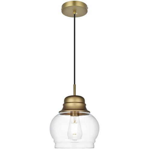 Kenna 1 Light 8 inch Satin Gold Pendant Ceiling Light