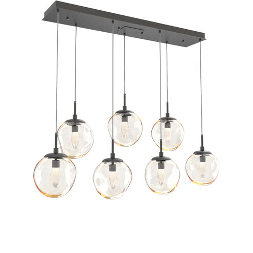 Aster LED LED Graphite Linear Pendant Ceiling Light in 2700K LED, Geo Inner - Amber Outer, Multi-Port