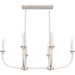 Southcrest 6 Light 36 inch Distressed White Linear Chandelier Ceiling Light