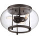 Farmhouse 3 Light 13 inch Oil Rubbed Bronze Outdoor Flush Mount