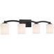 Whitney 4 Light 33 inch Black Bathroom Vanity Light Wall Light