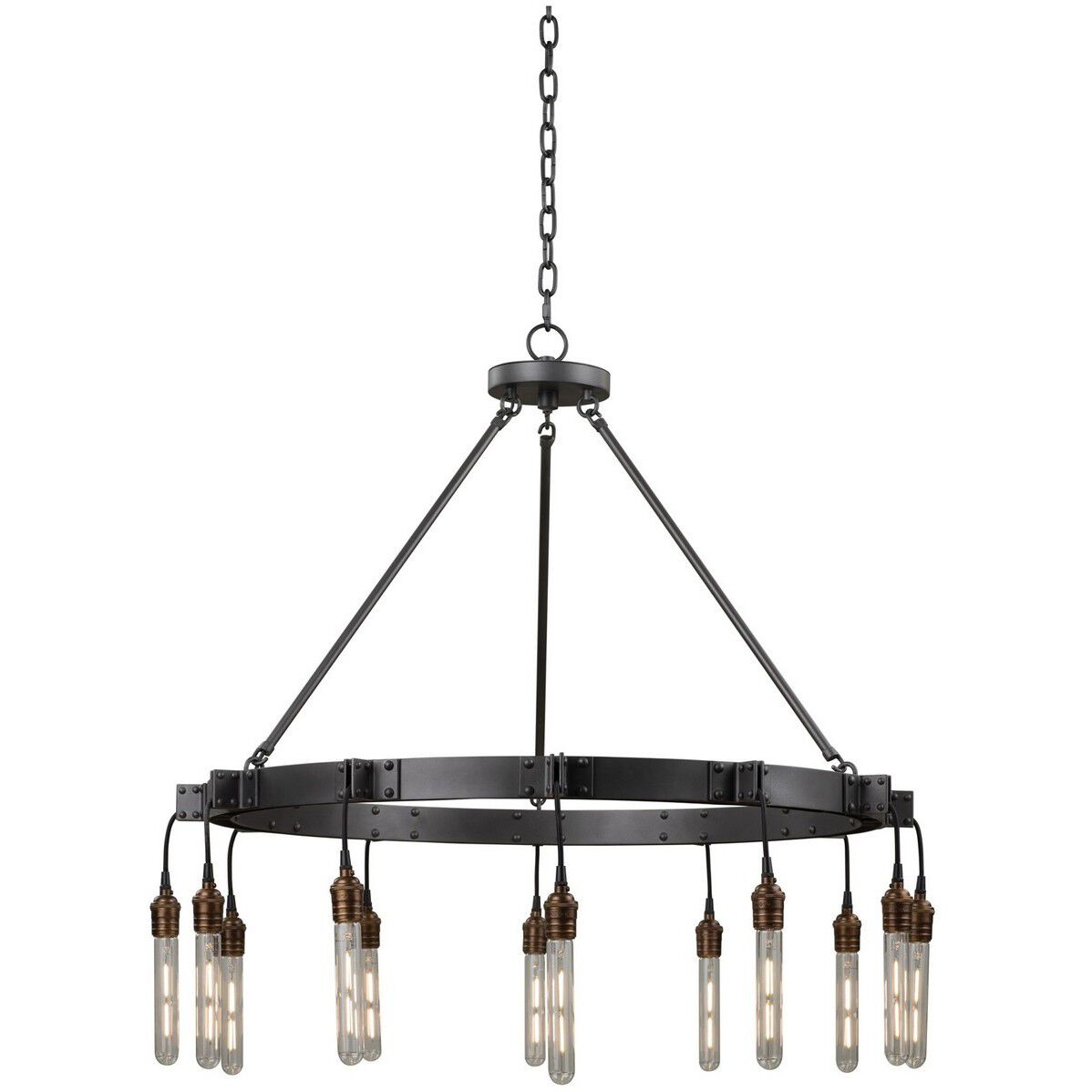 Stuyvesant 12 Light 36 inch Matte Gun Metal Chandelier Ceiling Light