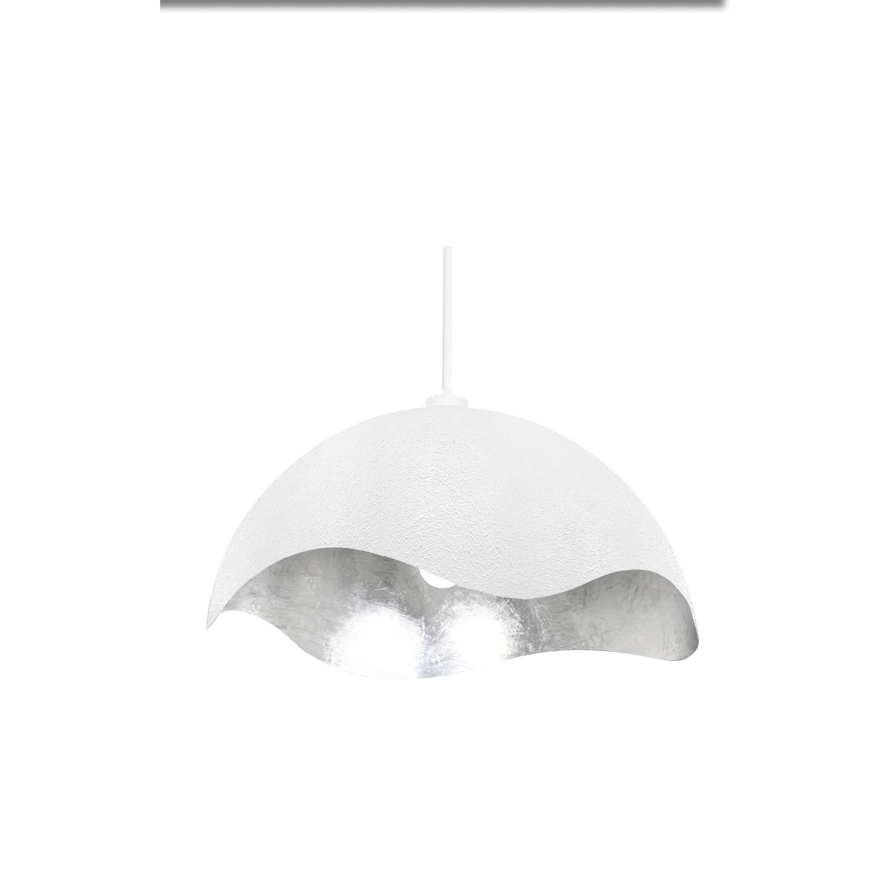 Eclos 1 Light 23.88 inch Textured White With Silver Leaf Inside Pendant Ceiling Light