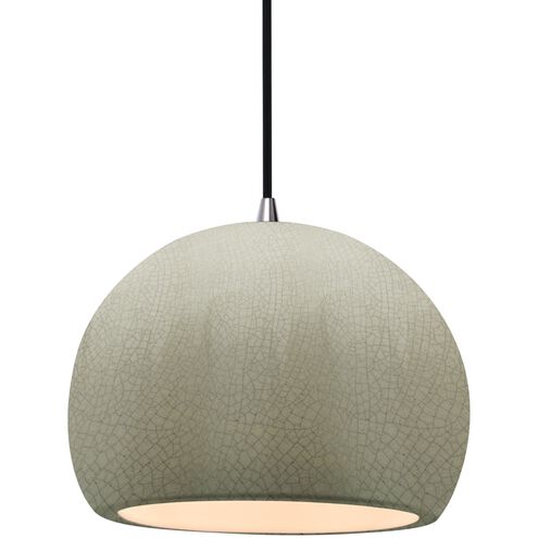 Radiance LED 10 inch Celadon Green Crackle and Brushed Nickel Pendant Ceiling Light