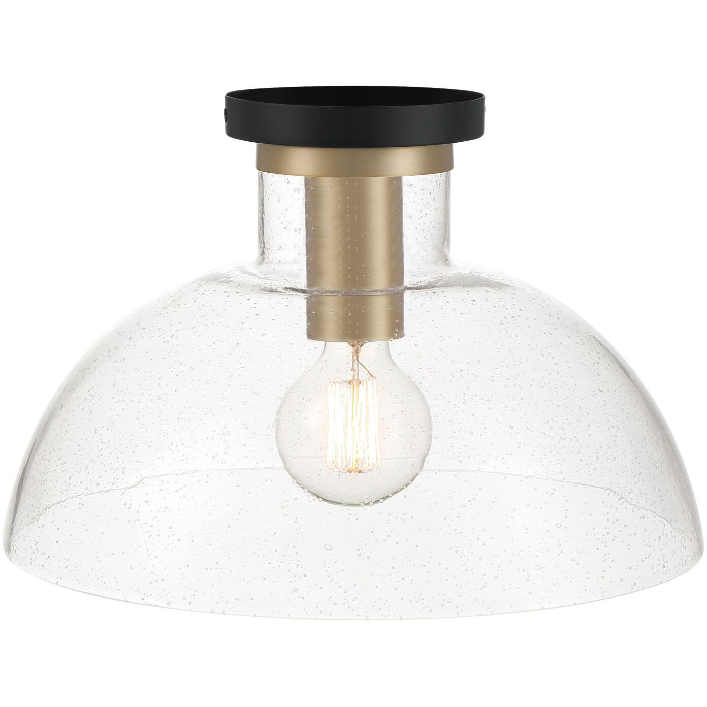 Nova 1 Light 14 inch Matte Black Semi-Flush Mount Ceiling Light