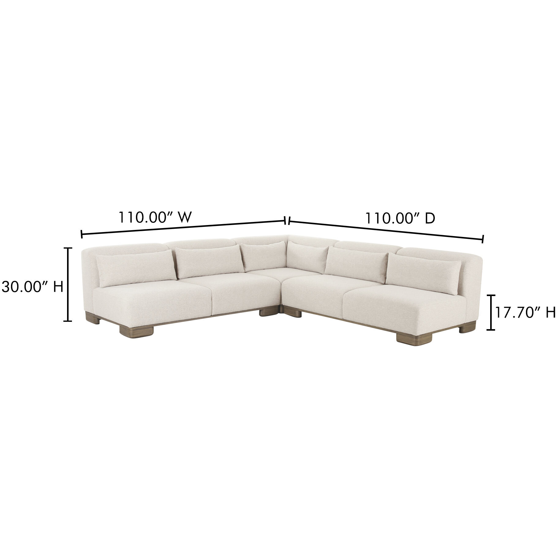 June Beige Modular Sectional, Corner