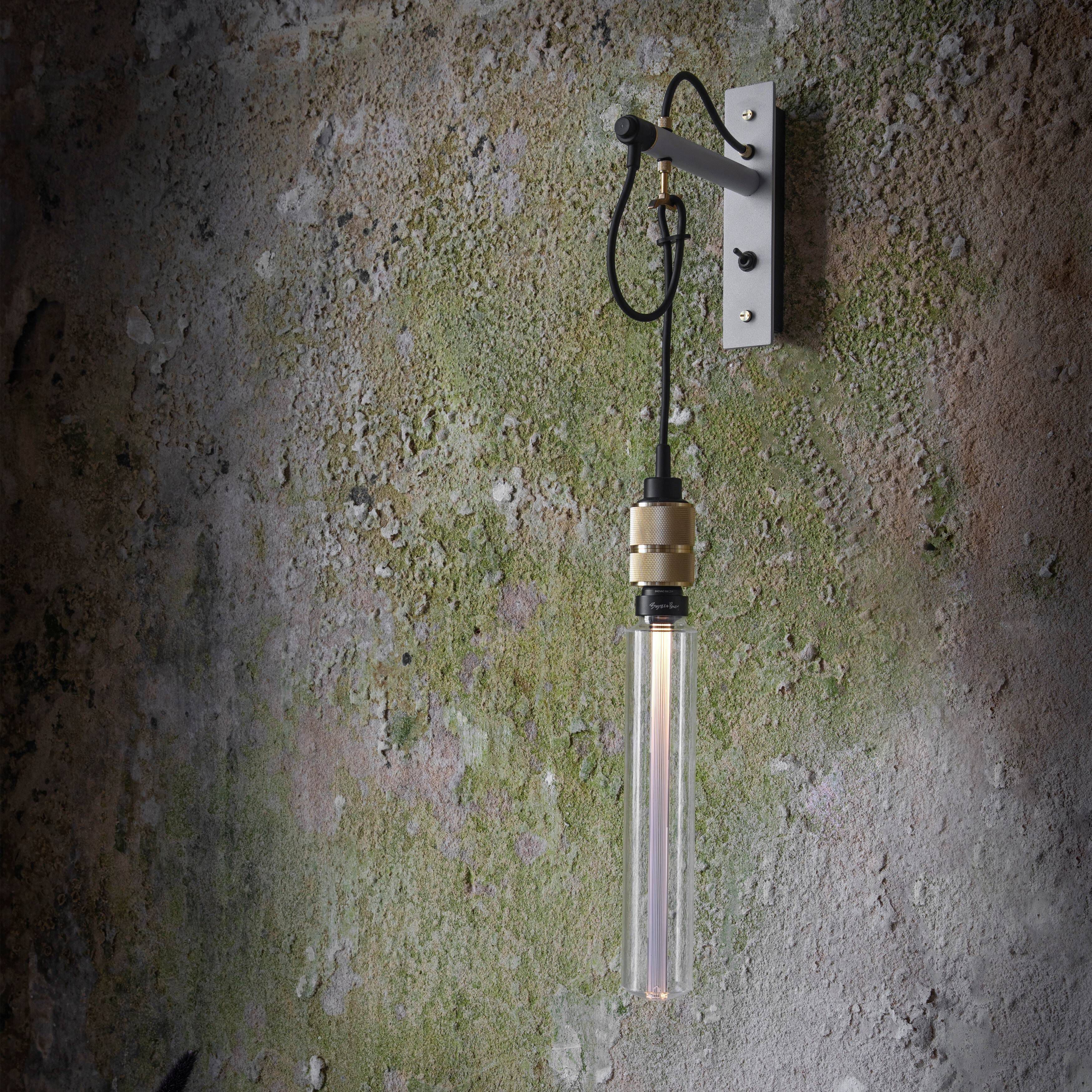 Hooked Wall Light in Stone / Brass, Nude