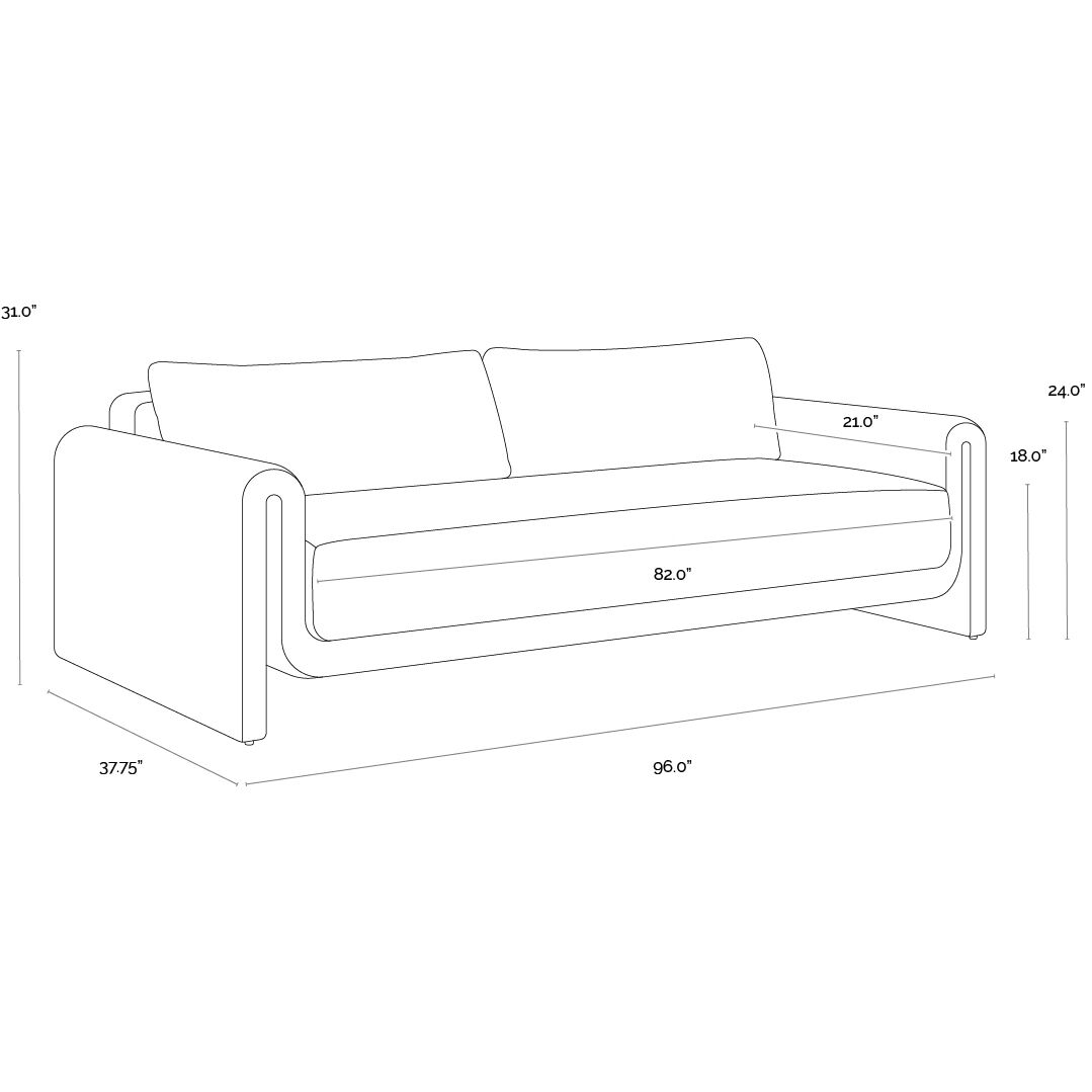 Tibi Grey / Louis Cream Outdoor Sofa