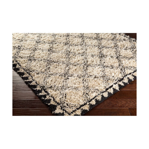 Riad 36 X 24 inch Black/Ivory Rugs, Wool and Cotton