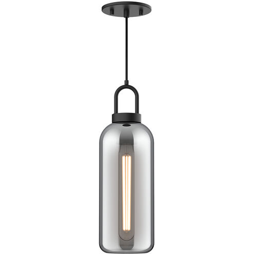 Alora Mood Soji 1 Light 5.13 inch Matte Black Pendant Ceiling Light in Smoke Glass