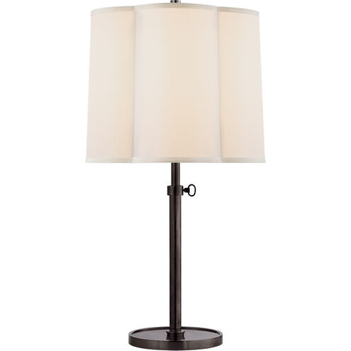 Barbara Barry Simple Scallop 26 inch 150.00 watt Bronze Adjustable Table Lamp Portable Light in Silk