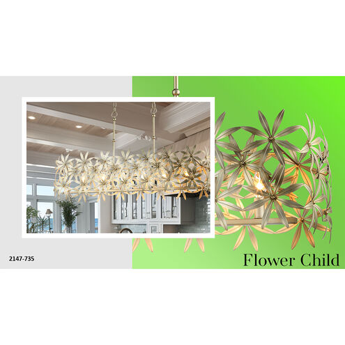 Flower Child 6 Light 38.5 inch Ambry Gold Island Light Ceiling Light