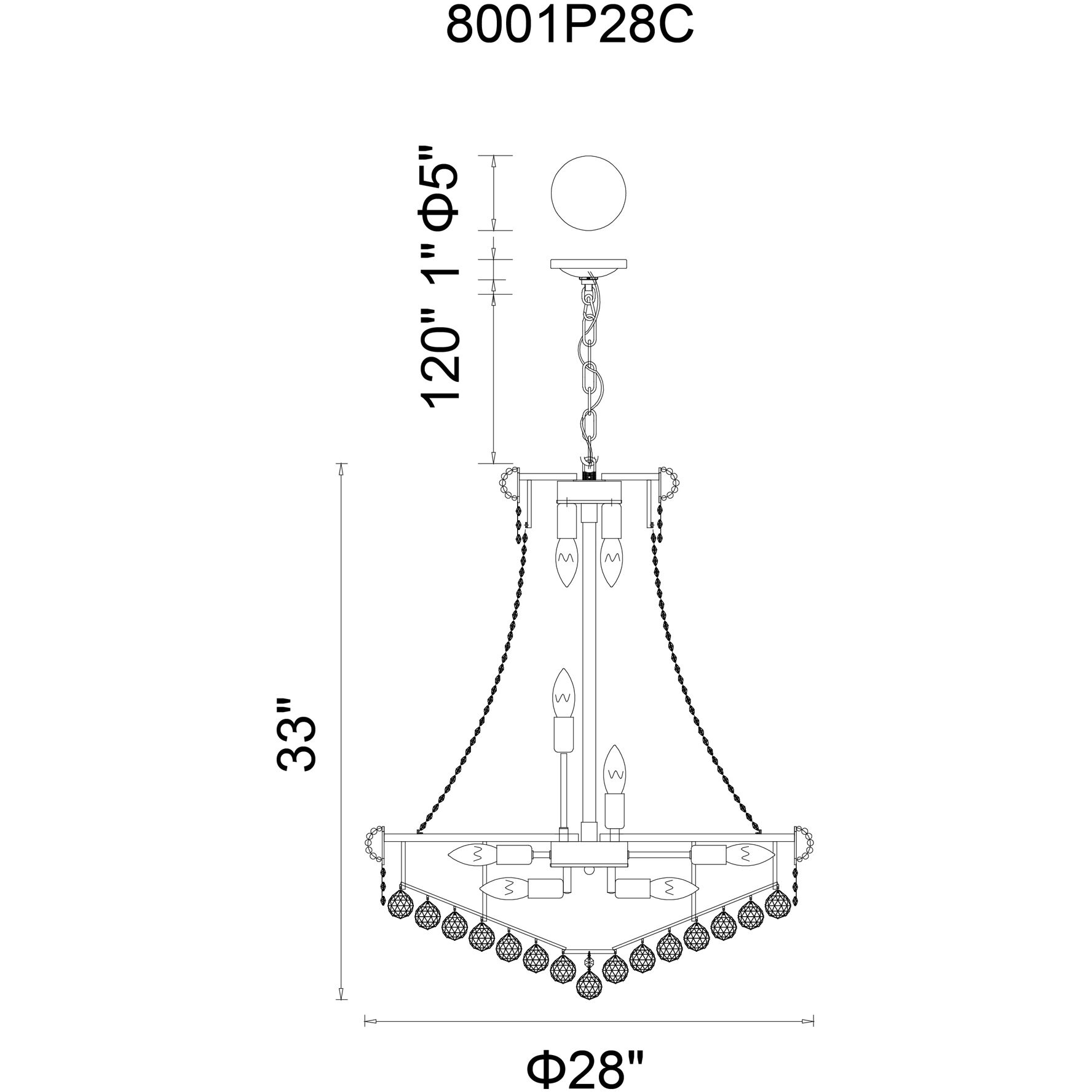 Empire 18 Light 28 inch Gold Down Chandelier Ceiling Light