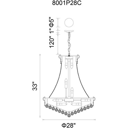 Empire 18 Light 28 inch Gold Down Chandelier Ceiling Light
