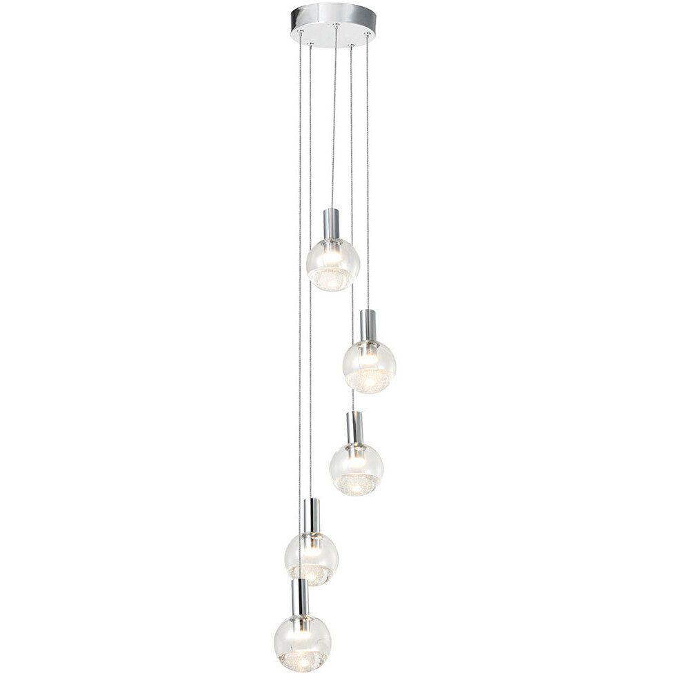 Artisan Collection/SIENNA Series 5 Light 9.5 inch Polished Chrome Pendant/Chandelier Ceiling Light