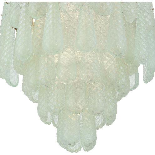 Ollie 16 Light 26.25 inch Aged Brass Chandelier Ceiling Light in Sand Glass Green