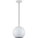 Kuppola 9.25 inch White with Brushed Nickel Accents Pendant Ceiling Light, Globe