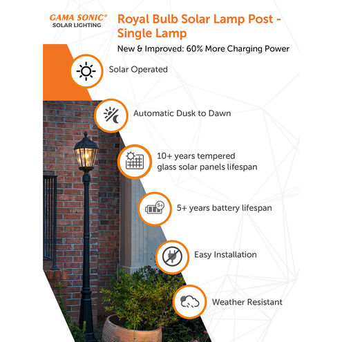 Royal LED 87 inch Black Lamp Post Set
