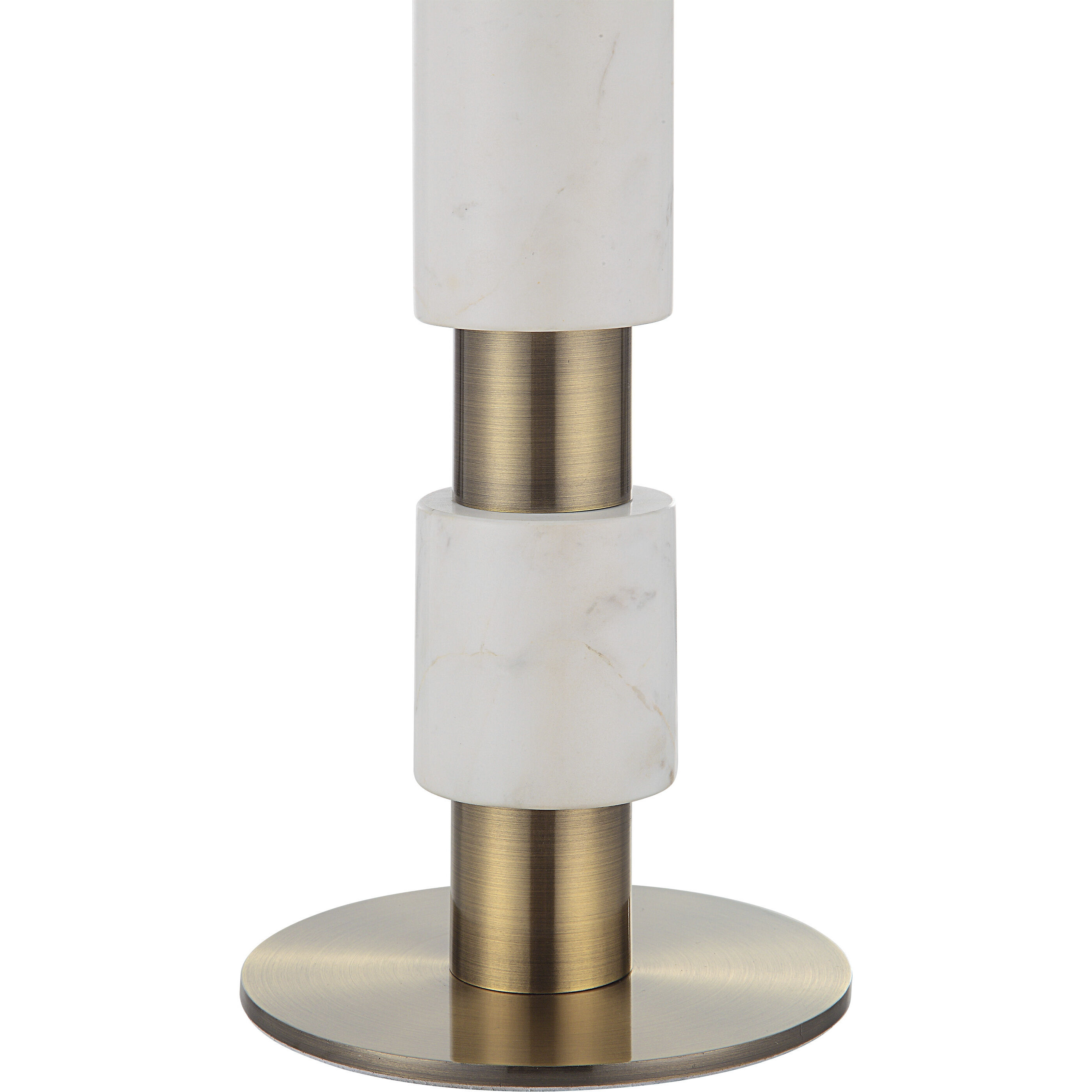 Pirot 26.5 inch 60 watt Honed White and Antique Brushed Brass Table Lamp Portable Light