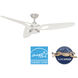 Inez 60 inch Brushed Nickel with Fresh White Blades Outdoor Ceiling Fan
