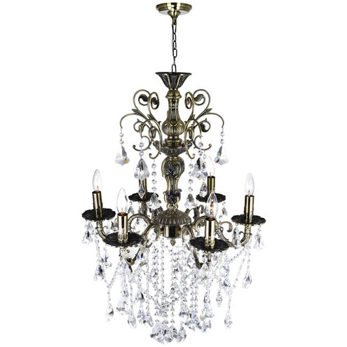 Brass 6 Light 24 inch Antique Brass Up Chandelier Ceiling Light