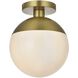 Eclipse 1 Light 10 inch Satin Gold Flush Mount Ceiling Light