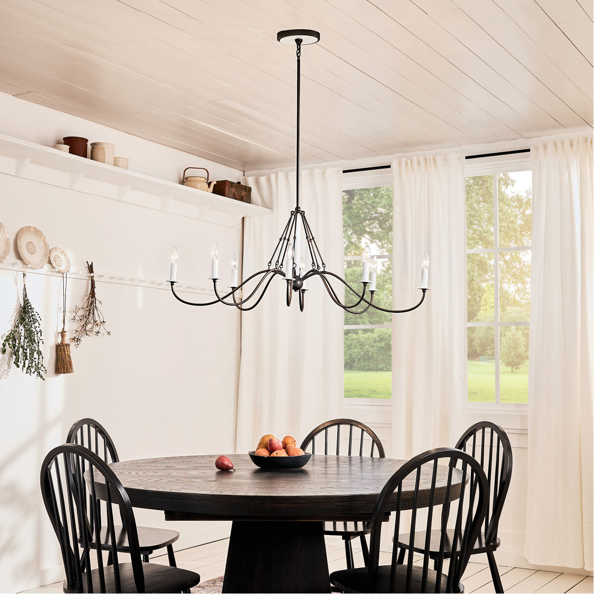 Homestead Freesia 8 Light 20 inch Anvil Iron Chandelier Linear Ceiling Light