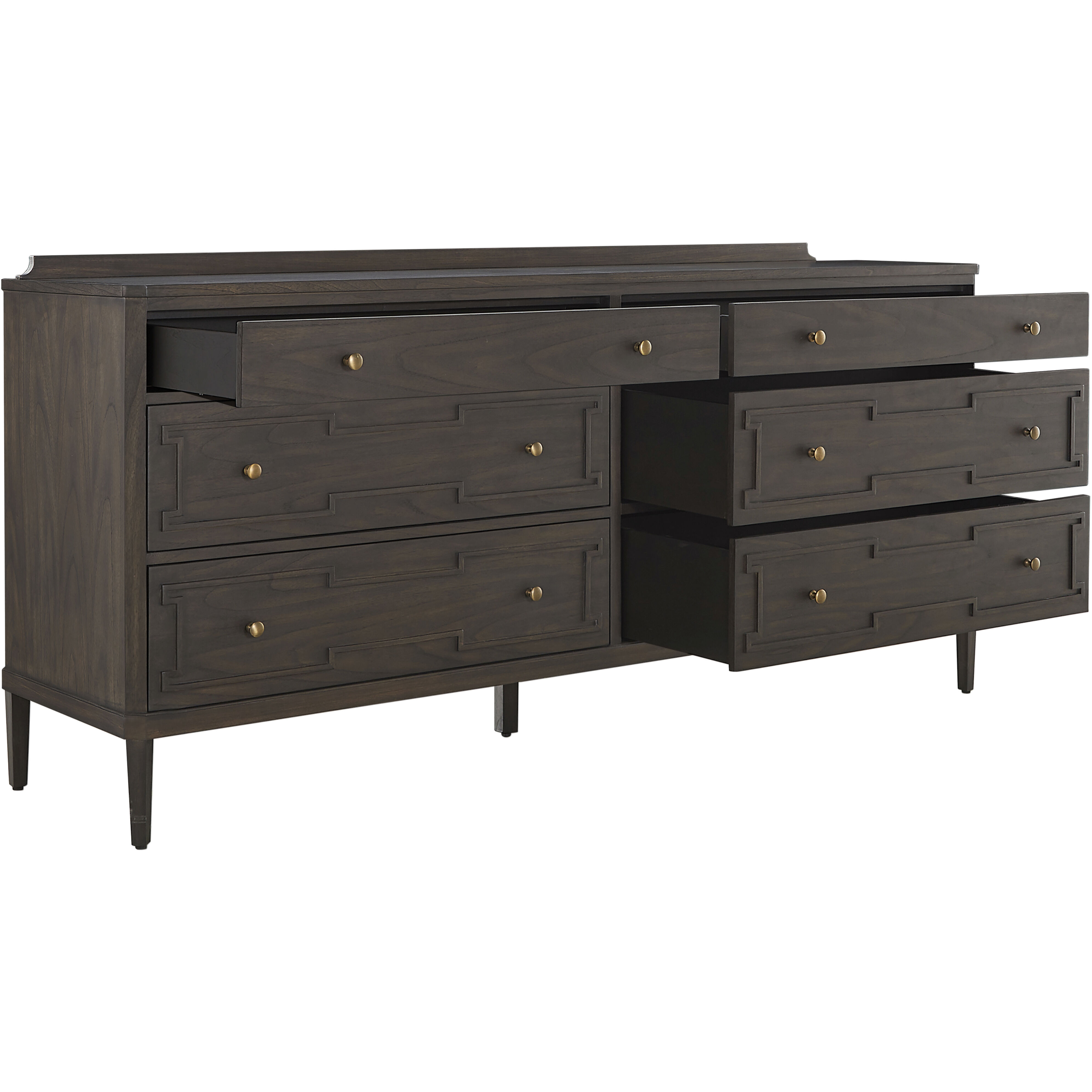 Glenwood Cerused Brown and Brushed Antique Brass Dresser