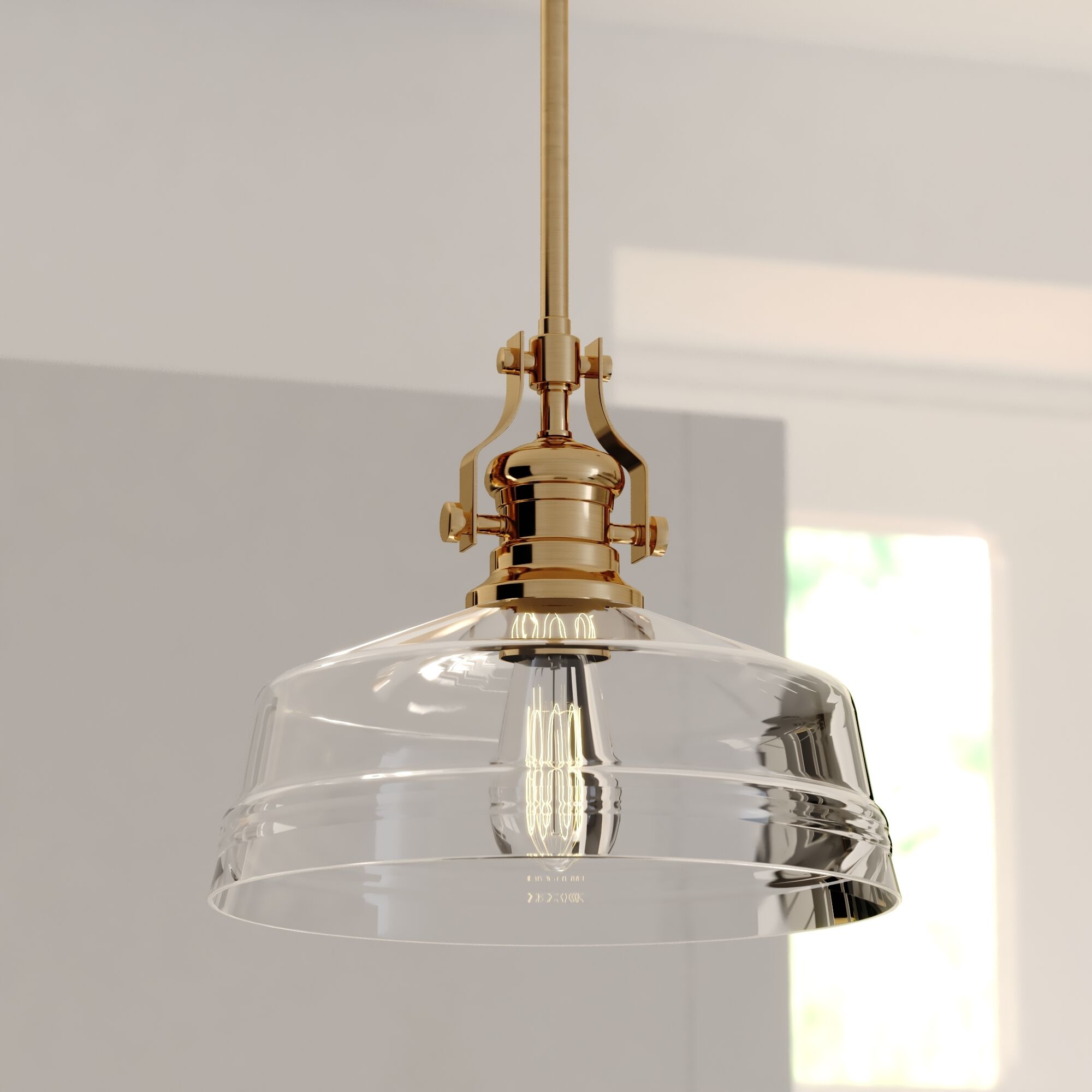 Beloit 1 Light 12 inch Brushed Gold Pendant Light Ceiling Light