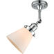 Franklin Restoration Small Cone LED 6 inch Polished Chrome Semi-Flush Mount Ceiling Light in Matte White Glass, Franklin Restoration