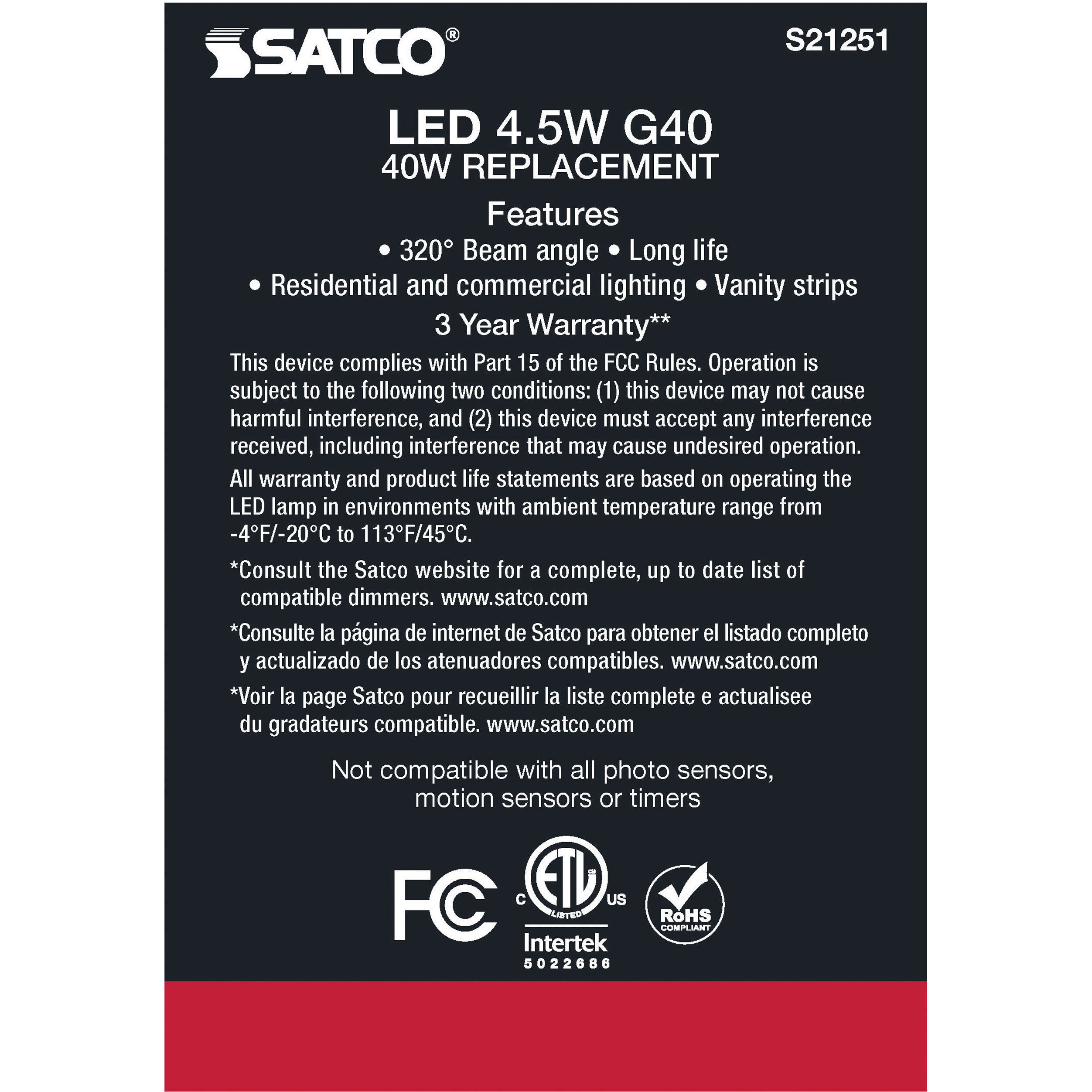 Lumos LED Medium Medium 4.50 watt 4000K LED Filament