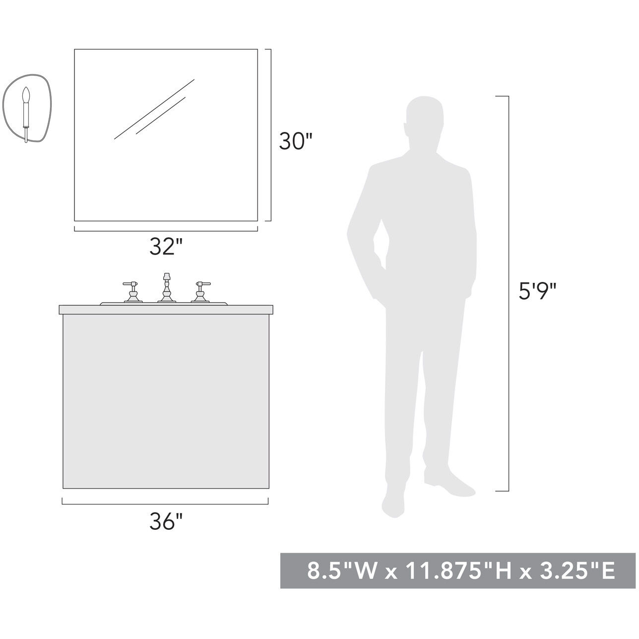 Tessa 1 Light 8.5 inch Matte Black Wall Sconce Wall Light