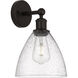 Edison Bristol Glass 1 Light 8 inch Oil Rubbed Bronze Sconce Wall Light in Seedy Glass