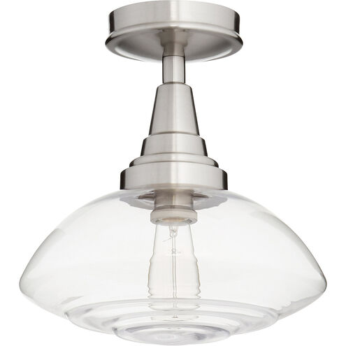 Lenticular 1 Light 13 inch Satin Nickel Semi Flush Mount Ceiling Light