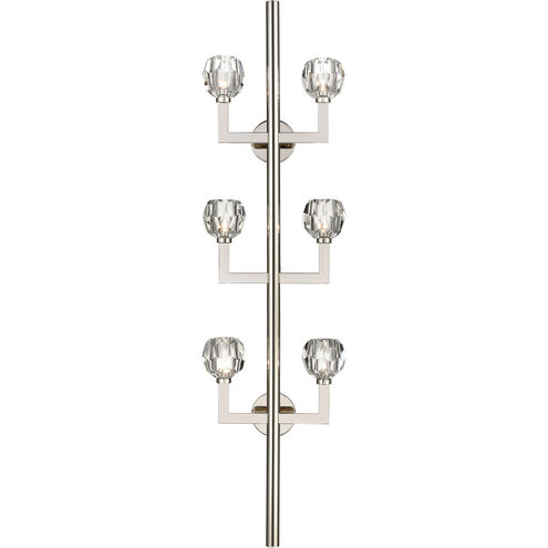 Parisian 6 Light 7 inch Polished Nickel Wall Sconce Wall Light 