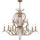 Serafina 15 Light 38 inch Hand Applied Venetian Golden Bronze Chandelier Ceiling Light 
