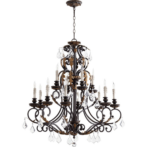 Rio Salado 12 Light 34 inch Toasted Sienna With Mystic Silver Chandelier Ceiling Light