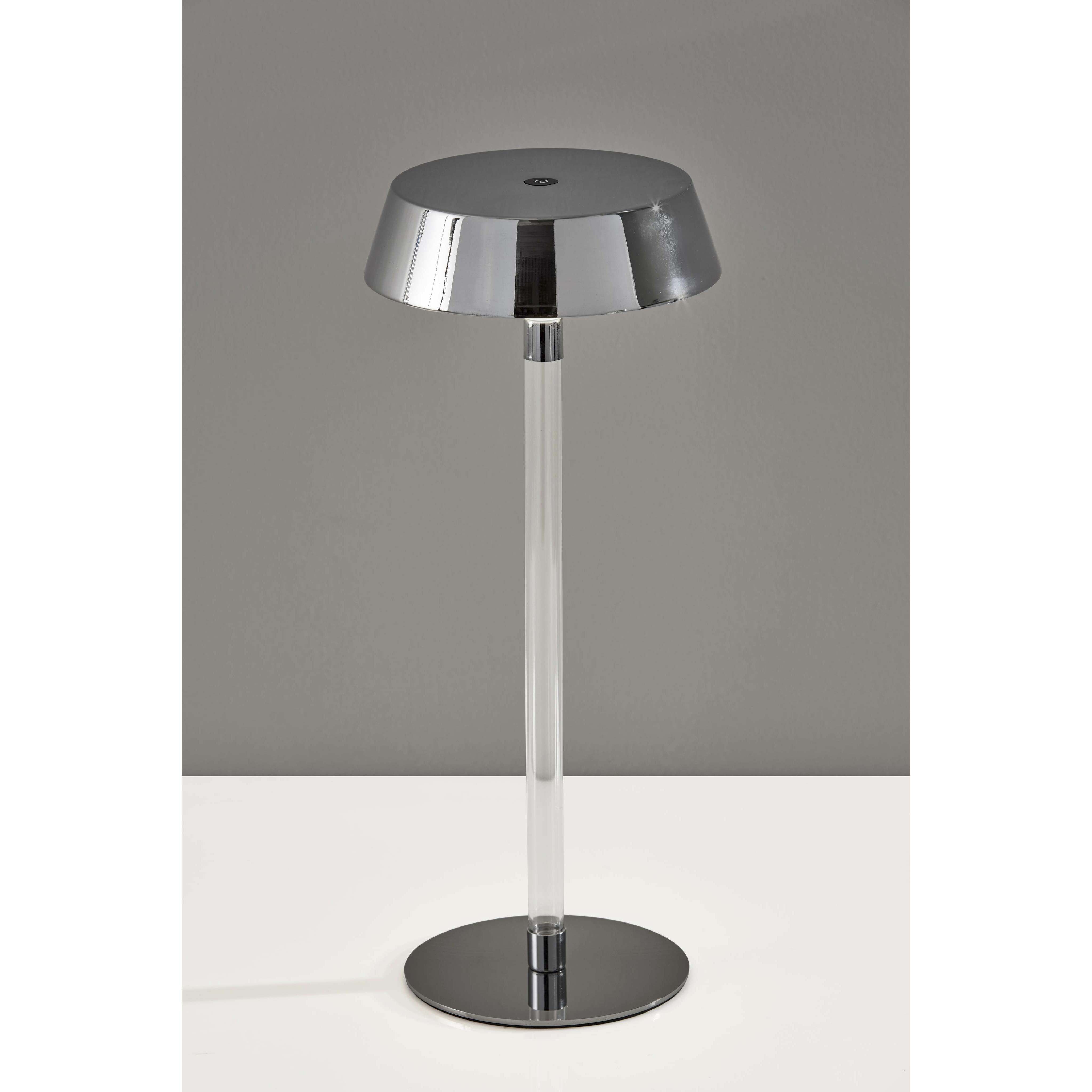 Orla 14.5 inch 1.50 watt Shiny Chrome and Clear Acrylic Cordless Table Lamp Portable Light