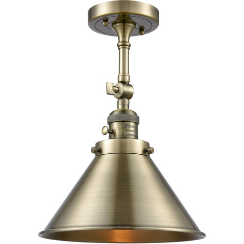 Franklin Restoration Briarcliff LED 10 inch Antique Brass Semi-Flush Mount Ceiling Light, Franklin Restoration