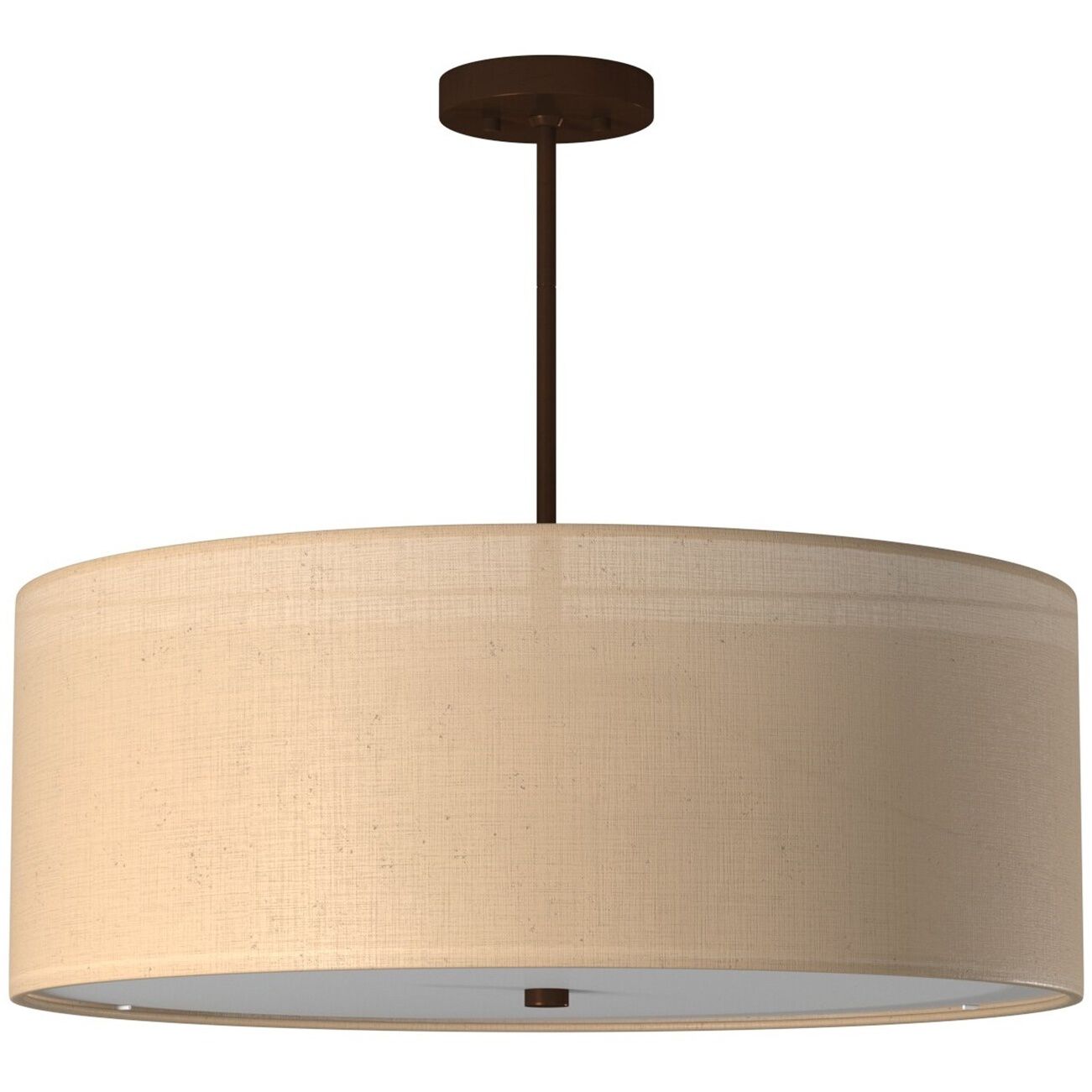 Textile Collection - Classic Family 6 Light 24 inch Dark Bronze Drum Pendant Ceiling Light in Incandescent, Cream Linen, Classic Family