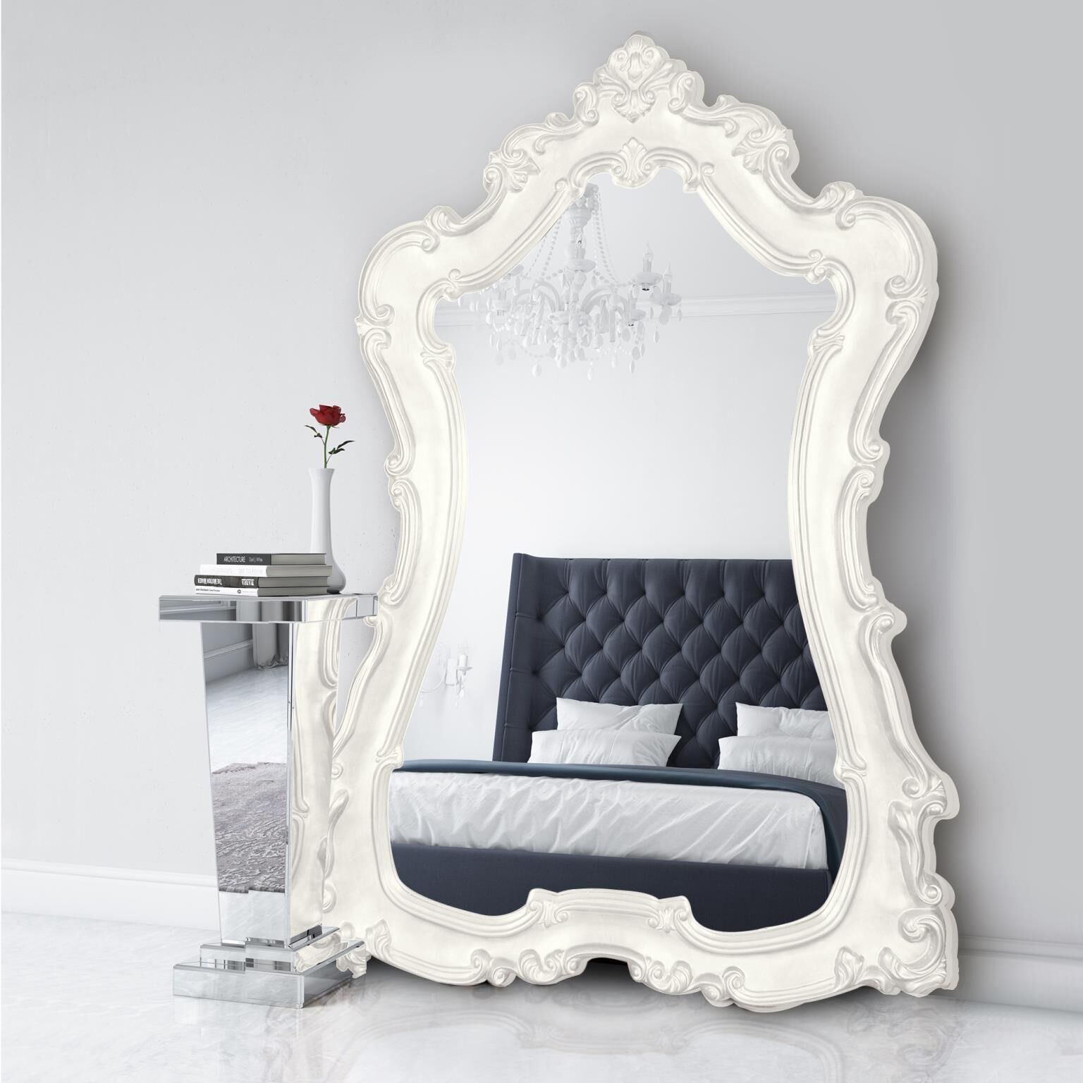 Lorelei 89 X 60 inch Glossy White Wall Mirror