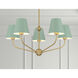 Xavier 5 Light 28 inch Vibrant Gold Chandelier Ceiling Light in Vibrant Gold and Green