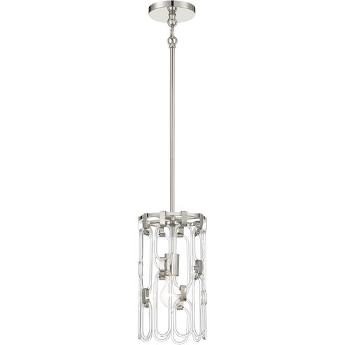 Charming 1 Light 7 inch Polished Nickel Mini Pendant Ceiling Light