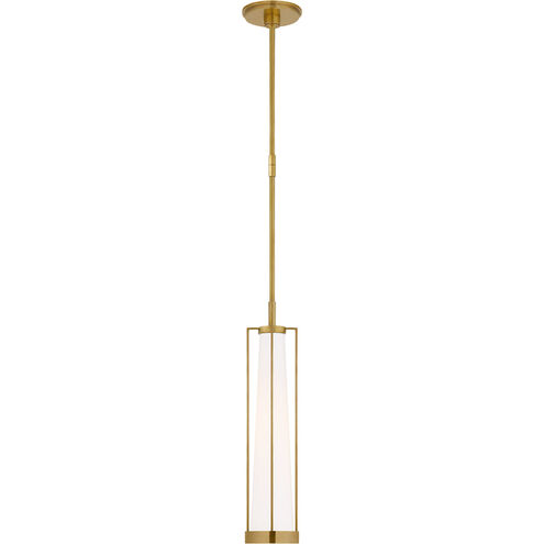 Thomas O'Brien Calix LED 5.5 inch Hand-Rubbed Antique Brass Pendant Ceiling Light in White Glass