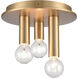 Pepper 3 Light 8 inch Brushed Gold Flush Mount Ceiling Light
