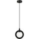Astro 1 Light 7.5 inch Black Pendant Ceiling Light in Black and Opal Glass