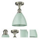 Plymouth Dome 1 Light 7.5 inch Satin Nickel Semi-Flush Mount Ceiling Light