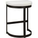 Ivanna 26 inch Matte Black with White Pebbled Faux Leather Counter Stool