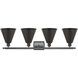 Ballston Cone 4 Light 38 inch Matte Black Bath Vanity Light Wall Light