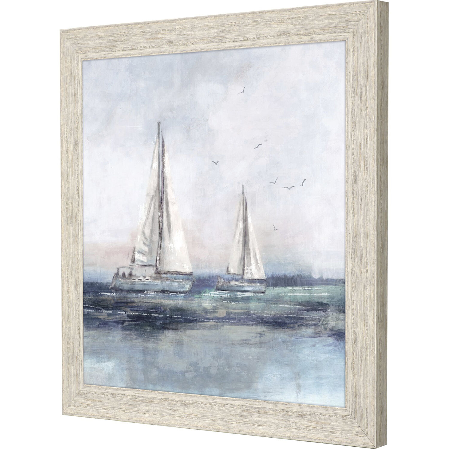 Blue Sailing Blue and Green and Gray Framed Art, Propac